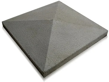 Крышка на забор 4-Х СКАТНАЯ 390x390 мм серая Дианит