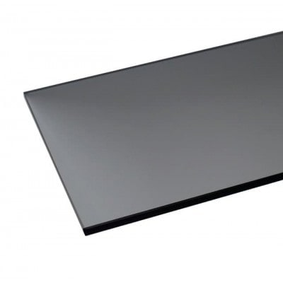 Полка стеклянная вкладная 400x130x6мм графит СТЕКЛОЛЮКС