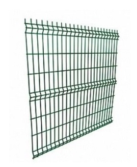 Секция еврозабора 1.23x2.5 м, ячейка 60x200 мм, диаметр 3/3.8 мм, RAL 6005 (зеленый мох)