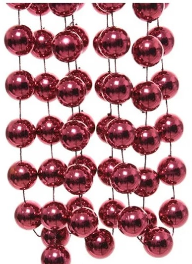 Бусы пластиковые , цвет вишневый, 2.7 м, 001863 Decoris