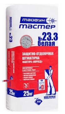 Штукатурка защитно-отделочная ТМ №23.3 КОРОЕД белая 3.0 мм, 25 кг Тайфун Мастер