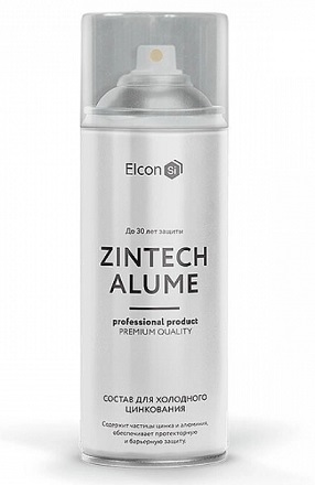 Грунт-эмаль цинкнаполненная ELCON Zintech Alume аэрозоль 520мл