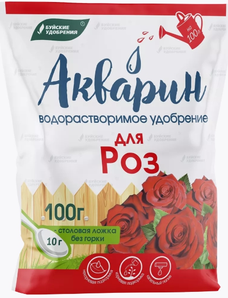 Удобрение Акварин для роз, водорастворимое Буйские удобрения 100г