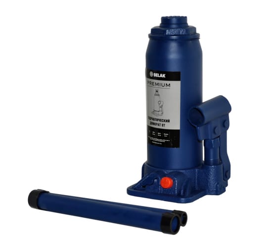 Домкрат гидравлический 8т, бутылочный, БелАК Premium BAK.30015