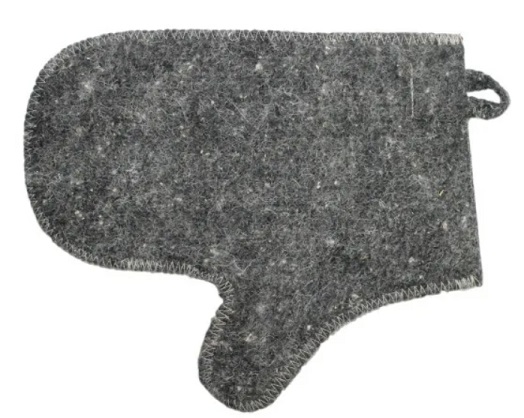 Рукавица для бани серая Бацькина баня