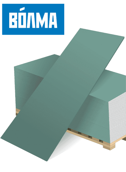 Гипсокартон стеновой влагостойкий Волма 12,5x1200x3000 (3.6м2) Россия