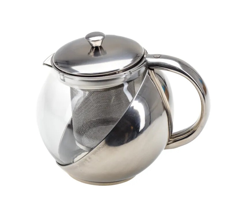 Чайник заварочный стекло/металл с металлическим фильтром 750 мл, Белбогемия