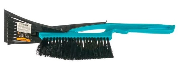 Щетка сметка для снега со скребком 40 см, бирюзовая, Sparta 552955