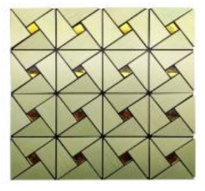 Панель ПВХ самоклеящаяся для стен 30x30 см 3 мм, MA-G01 Золотая мозайка со стразами