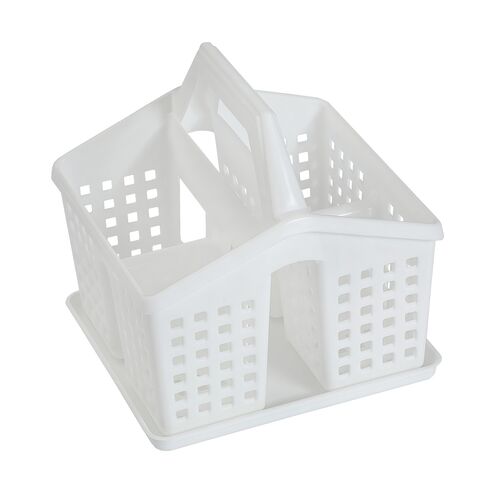 Подставка для столовых приборов пластмассовая, белый, 15x16x16 см, Виолет 480006