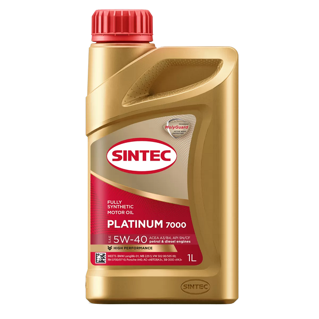 Масло моторное синтетическое SINTEC PLATINUM 7000 5W-40 A3/B4 SN/CF 1 л
