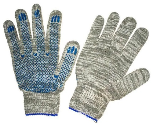 Перчатки х/б с покрытием Точка 10 класс 4-нитка серые