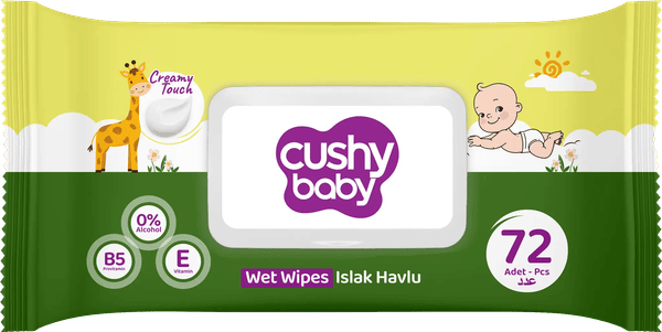 Салфетки влажные детские Cushy Baby 72 шт