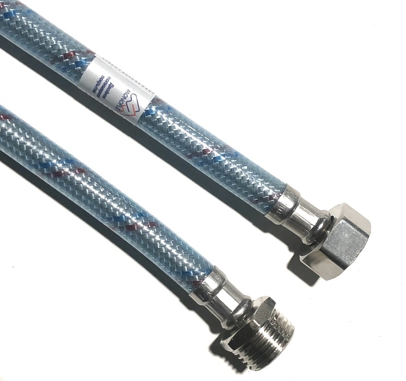 Подводка гибкая для воды 100 см с полимерным покрытием гайка 1/2 - штуцер 1/2 OPTIMA Monoflex