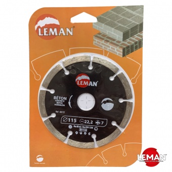 Диск алмазный по бетону 115x7х22,23 мм, LEMAN orange