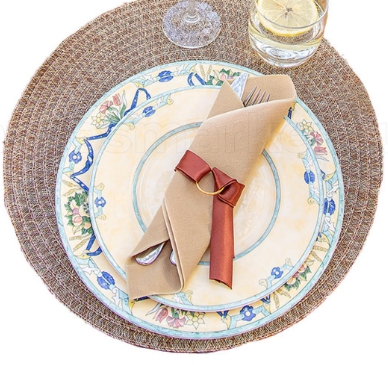 Набор плейсматов Лимасон, коричневый цвет d 380 мм плетеные (4шт), Фея порядка SN-250