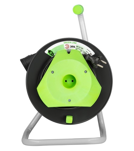 Удлинитель на катушке Greenline 1 гнездо 30м 10А без заземления, ЭРА GAZ-2x1-30m 