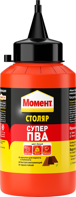 Клей ПВА столярный Момент Столяр Супер D2, 250 г (1568047)