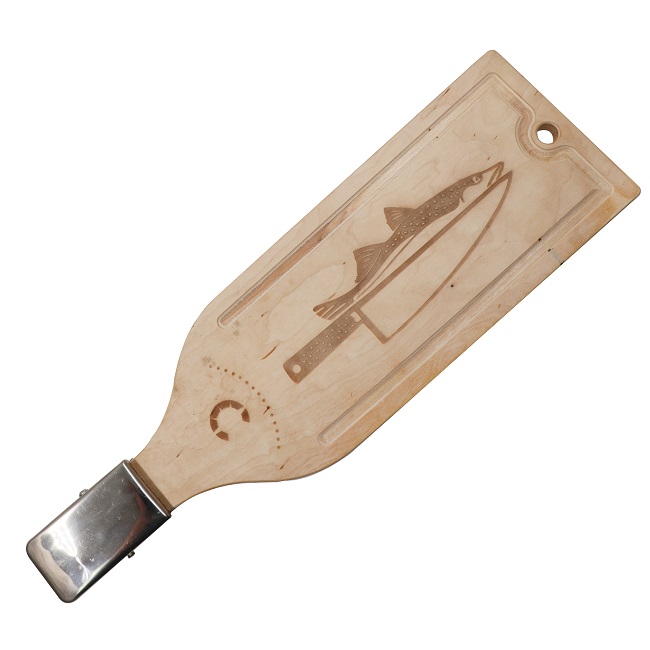 Доска разделочная деревянная с прищепкой для рыбы 500х150х60 мм, PF-CWS-P108 Следопыт