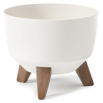 Кашпо для цветов пластмассовое сливочное 24 см Misa Roma LA797-74 Lamela