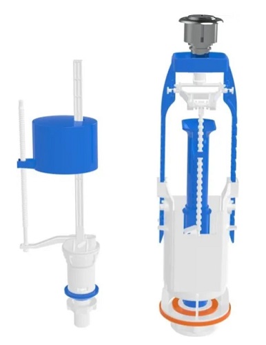 Арматура для смывных бачков двухрежимная с нижней подачей, AV Engineering AVE129688E