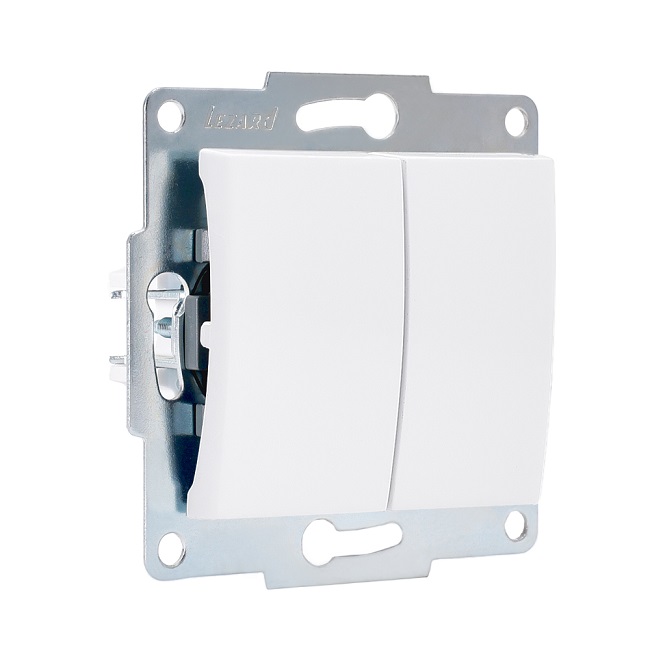 ВЫКЛЮЧАТЕЛЬ 2-клавишный белый, Karina Lezard