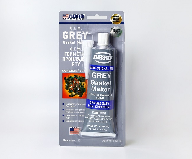 Герметик прокладочный силиконовый Серый, 85 г Abro ABM-6-AB-CH