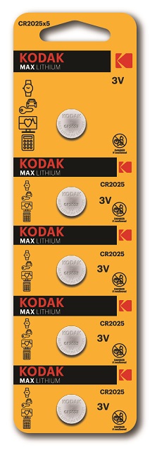 Элемент питания (батарейка) литиевый Kodak CR2025-5BL