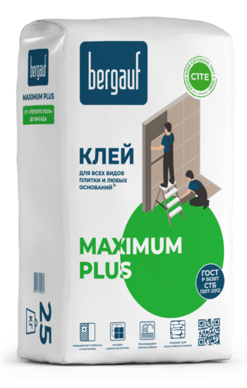 Клей для плитки Bergauf Maximum Plus, 25 кг