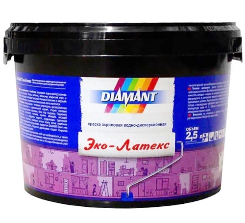 Краска акриловая Diamant Эко-Латекс водно-дисперсионная белая