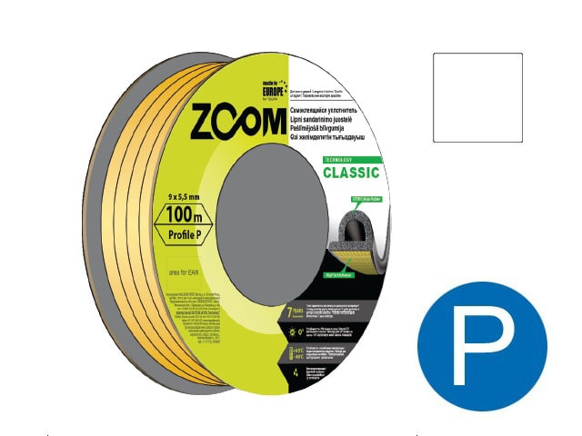 Уплотнитель P белый ZOOM CLASSIC