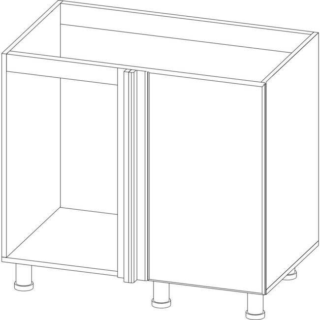 Шкаф под мойку угловой 90 см белый SV-Мебель М1000у