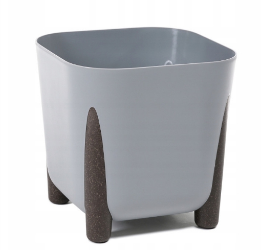 Кашпо для цветов пластмассовое серое 23x26 см Frida Lamela LA232-27