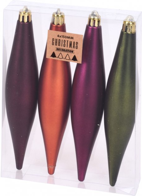 Украшение елочное Сосульки 150 мм матовое (4 шт) CAN210480