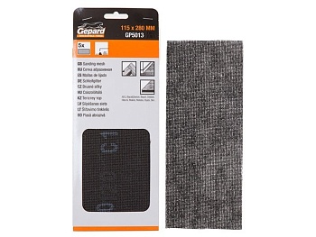 Сетка абразивная 5 шт. Р80 115х280 мм GEPARD