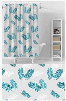 Занавеска для ванны 180х180см PEVA-1, c 12 кольцами