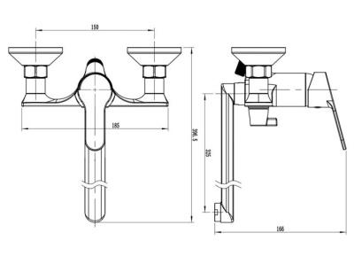 Смеситель для ванны и душа Aqua AQ31 VODA