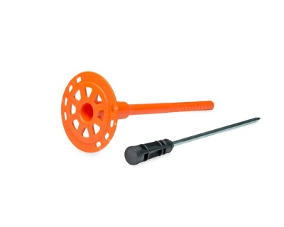 Дюбель для теплоизоляции 8x140мм со стальным гвоздем с термоголовкой DT-8T (75 шт.) ЕКТ