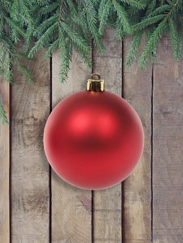 Шар елочный 10 см красный матовый (4 шт)