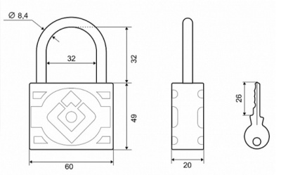 Замок навесной 305F-60 Palladium