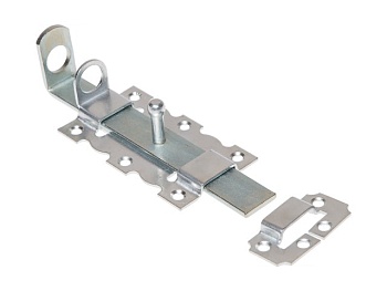 Задвижка дверная 110 мм с проушиной, белый цинк STARFIX (SMP-42886-1)