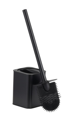 Ёршик для унитаза с силиконовой насадкой черный  CASPIAN, Китай