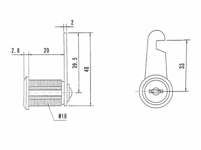 Замок почтовый ML-20 никель PALLADIUM