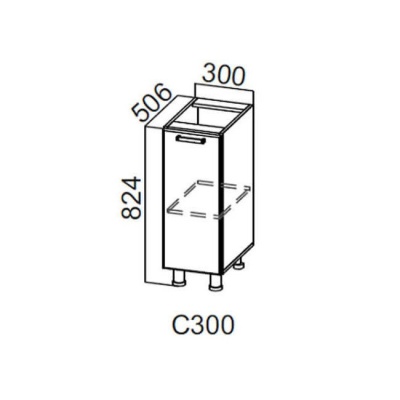 Шкаф-стол белый SV-Мебель (30 см)