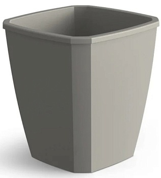 Кашпо для цветов пластиковое 2.4 л Лаунж с дренажной вставкой пыльно-серое С371ПСЕР