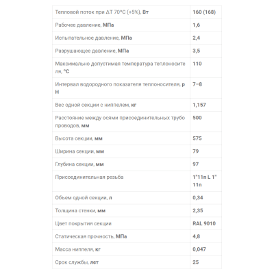 Радиатор алюминиевый 500/100, 6 секций НРЗ