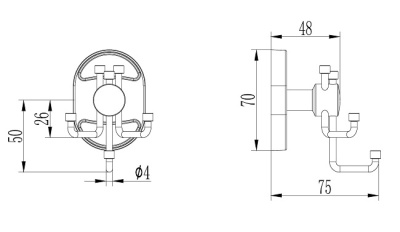 Вешалка 3 крючка, L1905-3 LEDEME