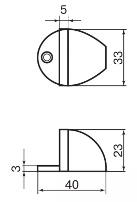 Стопор 01 AВ матовая латунь PALLADIUM