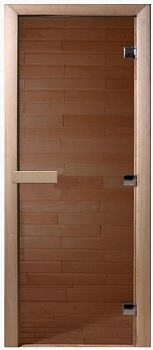 Дверь для бани и сауны, бронза прозрачная ,