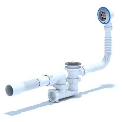 Сифон для ванны регулируемый с выпуском 1 1/2